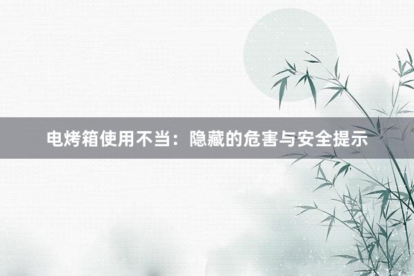 电烤箱使用不当：隐藏的危害与安全提示